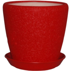 კერამიკული ქოთანი სადგამით გრაცია №2 წითელი აბრეშუმი