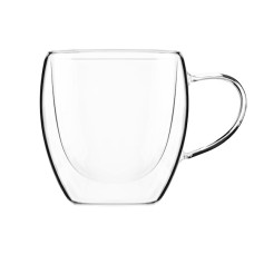 ჭიქების ნაკრები Ardesto AR2625DWP 250ml, 2 pcs Double Wall Borosilicate Glass Mug Set With Handles
